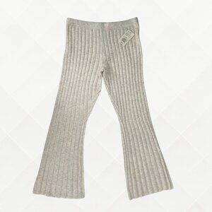 A New Day Grey Ribbed Knit Wide-Leg Pants • M • NWT - WPT-100101